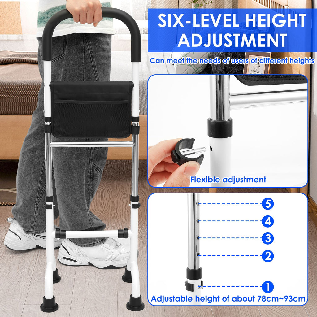 Senior Standing Assist Mobility Aid Adjustable Height Elderly Stand Support Handle Non-Slip Base