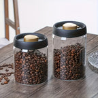 Vacuum Glass Coffee Bean Storage Jar – Airtight Sealed Container 900ml / 1800ml