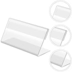 40PCS Acrylic Sign Display Holder - Clear Price Tag Name Card Label Stand Bracket