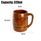 UP 10X Wooden Mug Large Coffee Beer Tea Wood Cup Drinking Drinkware Restaurant