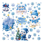 Christmas Window Stickers Winter Snowman Santa Claus Snowflake Elk Static OD