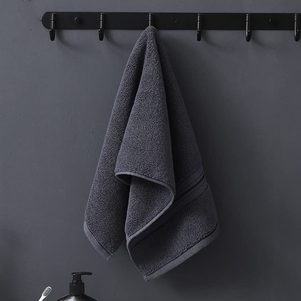 2PCS Cotton Face Washer Towels 35x75cm - Soft 120GSM Face Cloth Set Grey