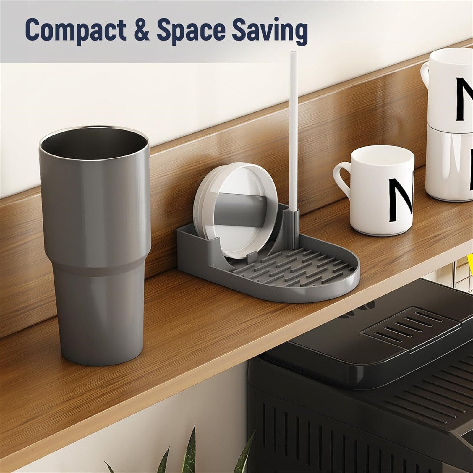 2PCS Silicone Water Bottle Drying Rack – Non-Slip Cup Dryer Stand for Bottles, Lids and Straws