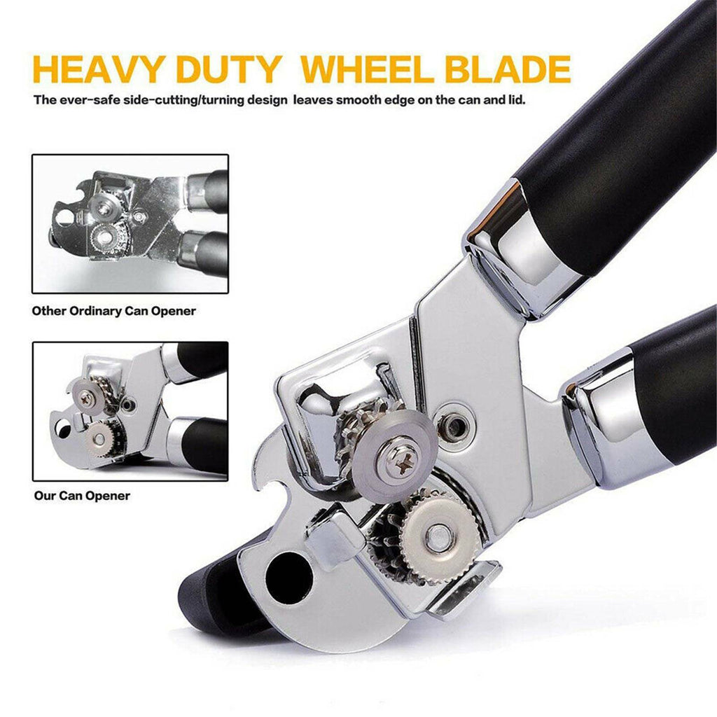 2PCS Stainless Steel Can and Bottle Opener - Manual Heavy Duty 3 in 1 Kitchen Opener