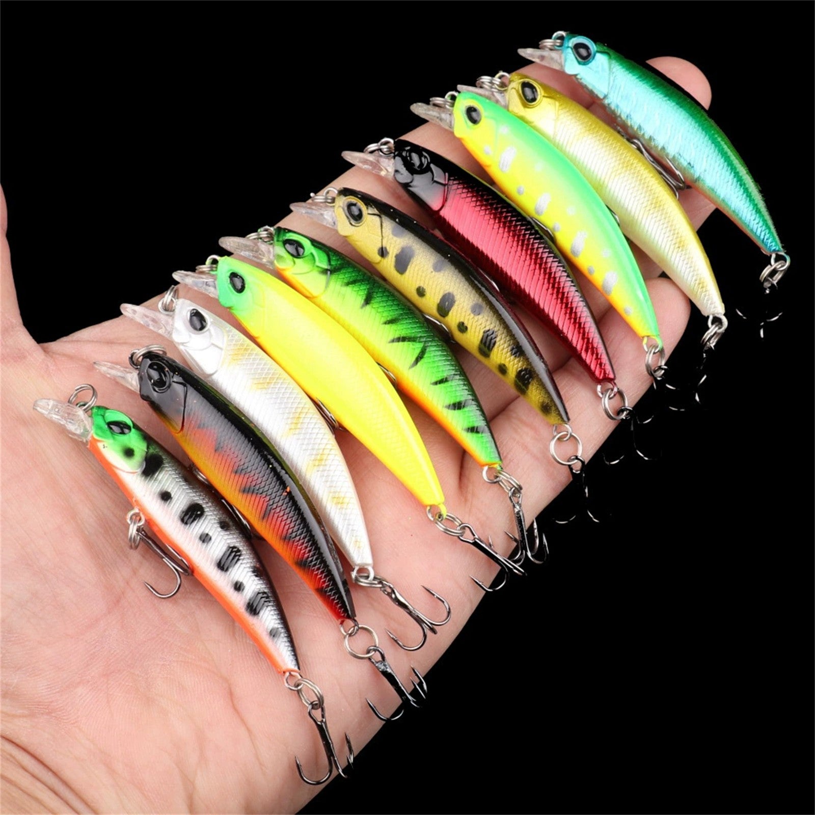 10pcs Fishing Lures Minnow Set 6.8cm | Hard Baits for Freshwater & Saltwater