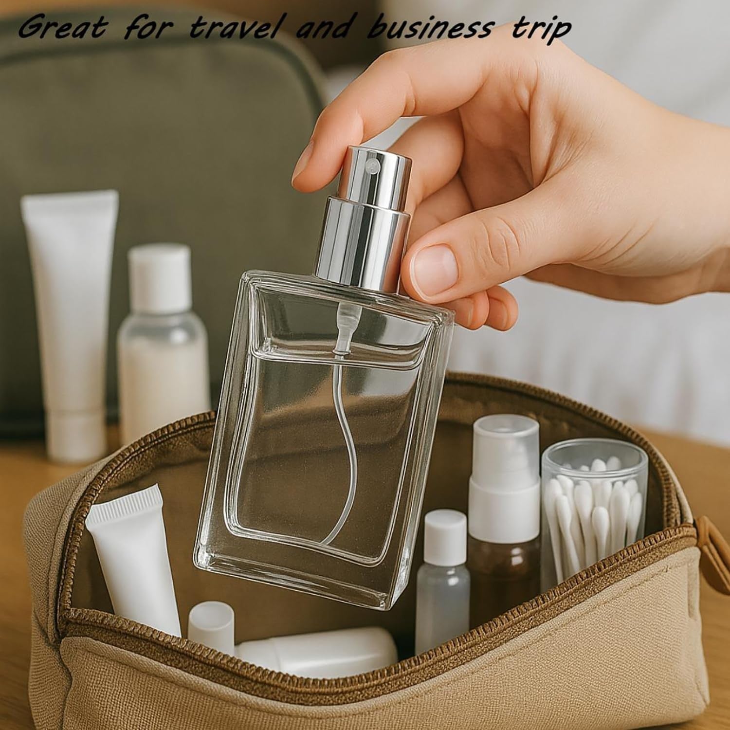 100ML Refillable Perfume Atomizer Empty Glass Spray Bottle Flat Cosmetic Container