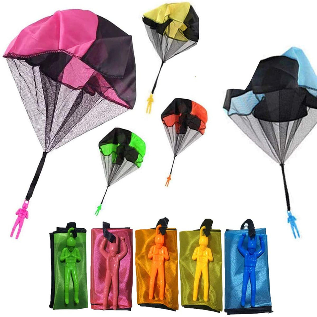10pcs Mini Soldier Parachute Toys | Hand Throw Outdoor Flying Game for Kids