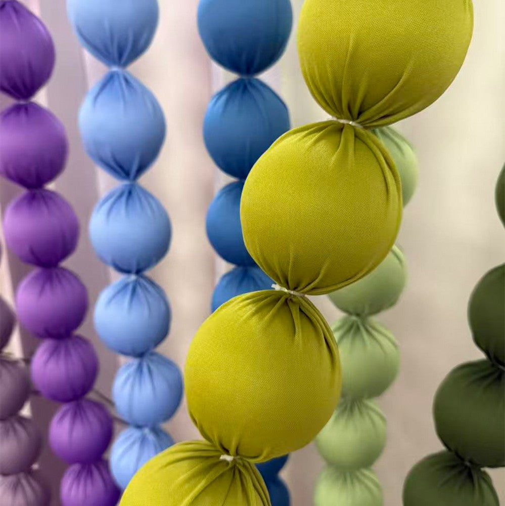 Purple, blue and olive ball garlands