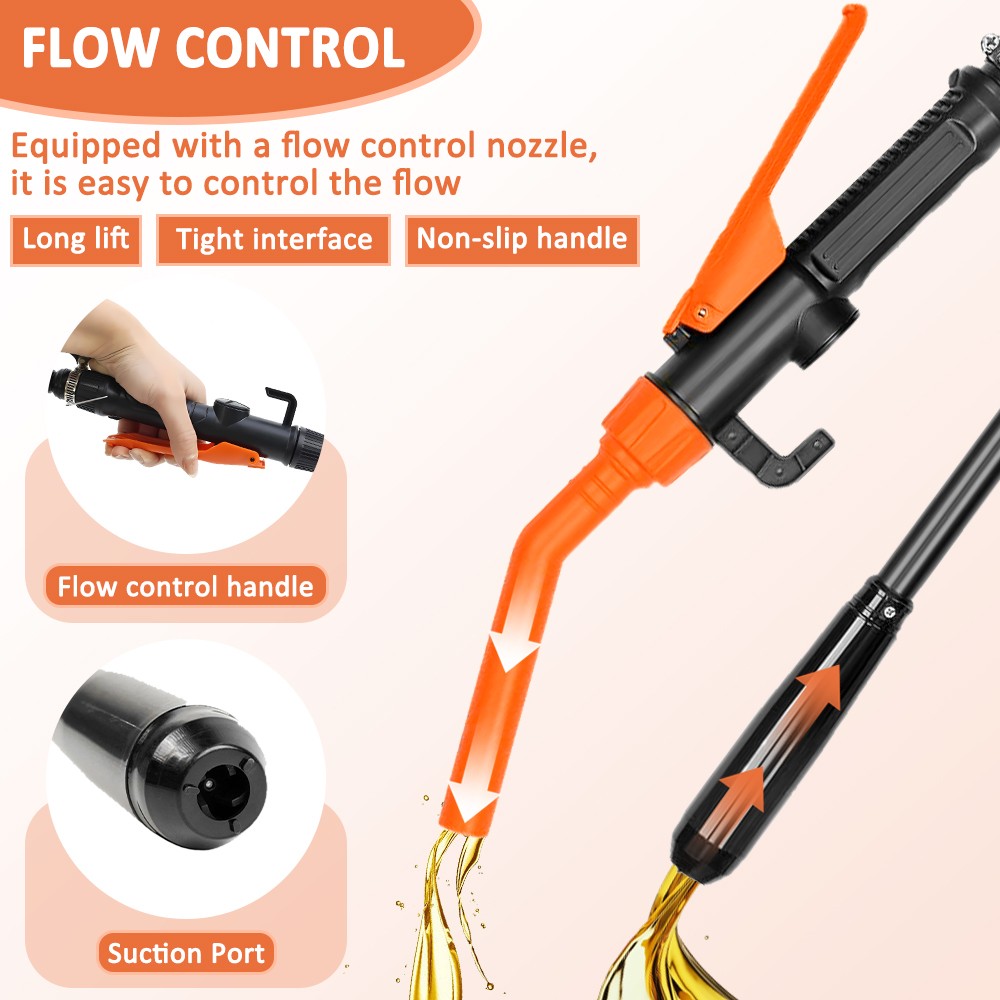 Portable Battery Operated Fuel Transfer Pump 2.4 GPM Electric Liquid Siphon