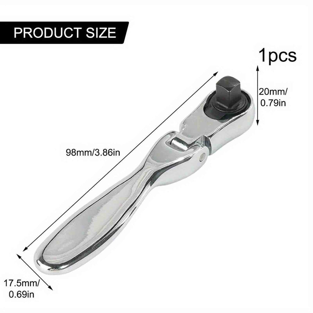 1/4 Inch 2 in 1 Mini Ratchet Wrench – 72 Tooth Dual End Quick Rotation Screwdriver Handle