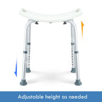Adjustable Shower Chair Bath Seat with Armrests Bathroom Safety Bench