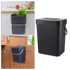 2 Pack Wall Mounted Mini Trash Can with Lid – Hanging Plastic Waste Bin for Kitchen and Bathroom