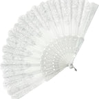 10pcs White Print Hand Held Fan Costume Accessory Decoration Wedding Party AUS