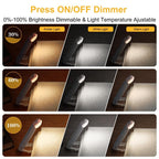 2 Pack USB Rechargeable Book Reading Light – Adjustable Warm White Clip On Bedside Reading Lamp