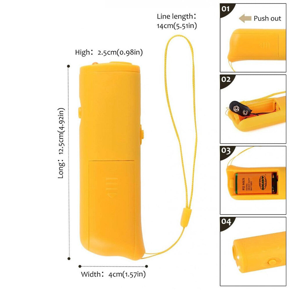 Ultrasonic Dog Bark Control Device Anti Bark Trainer Repeller Portable Training Tool
