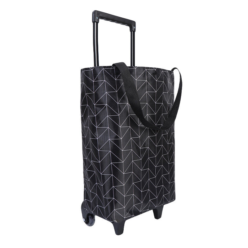 Foldable Shopping Trolley Cart with Wheels Aluminium Grocery Bag Retractable Handle