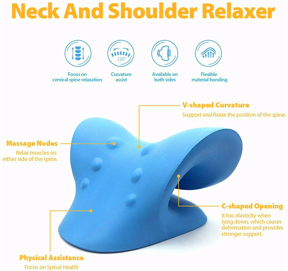 Neck stretcher shape and massage nodes