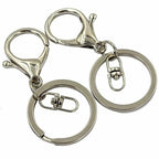 40PCS Keychain Lobster Clasps with Split Rings - Swivel Keyring Hooks for Lanyards and DIY Crafts