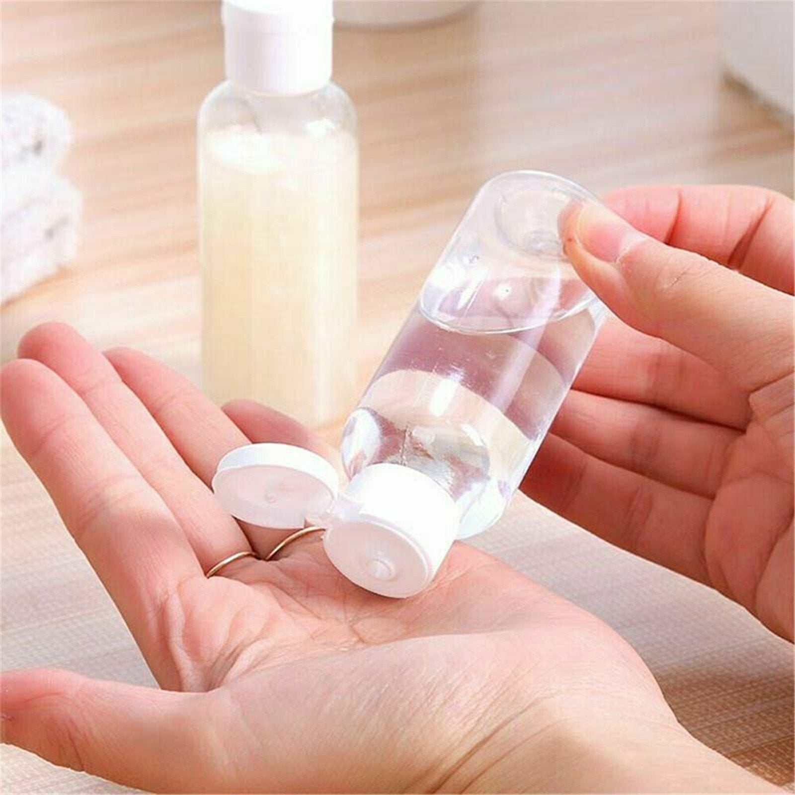 10pcs 50ml Refillable Travel Bottles | Clear PET Squeeze Cosmetic Lotion Containers