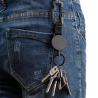5pcs Retractable Keychain with Belt Clip | Heavy Duty Stainless Steel Pull Ring Key Holder