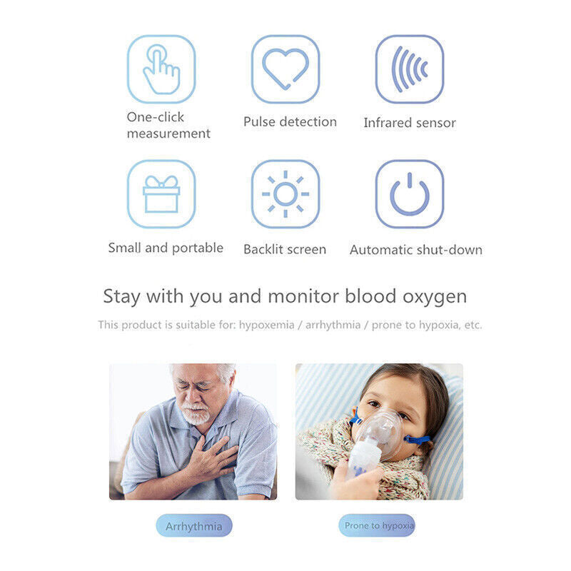 Fingertip Pulse Oximeter – Blood Oxygen Saturation (SpO2) & Heart Rate Monitor