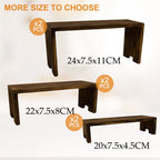6pcs 3 Tier Wooden Display Risers Set | Rectangular Cupcake Dessert & Retail Display Stands