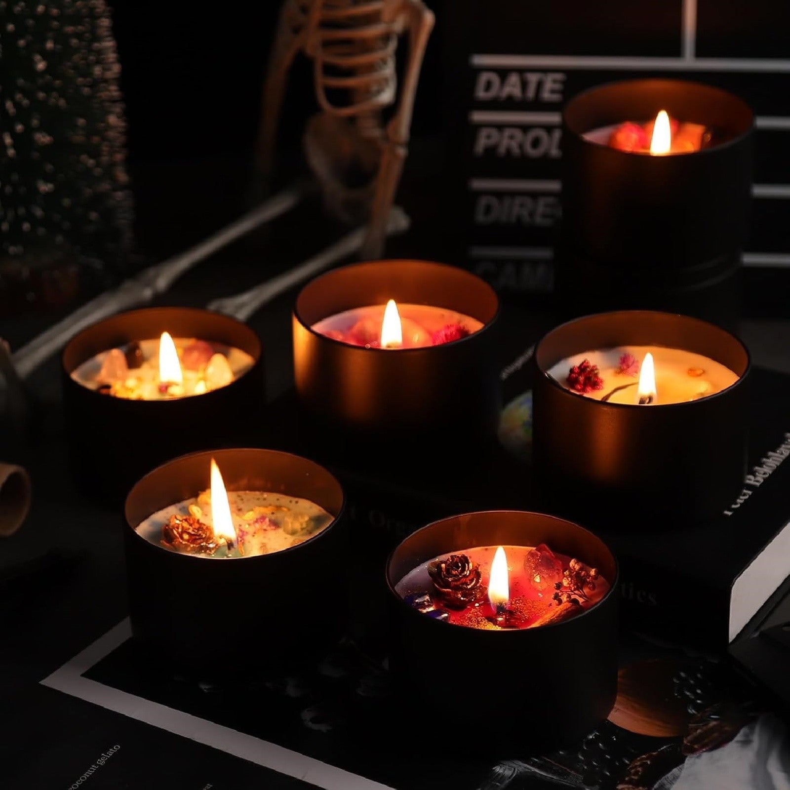 24PCS Black Candle Tins with Lids – Empty Tinplate Candle Containers for DIY Candle Making (4oz / 8oz)