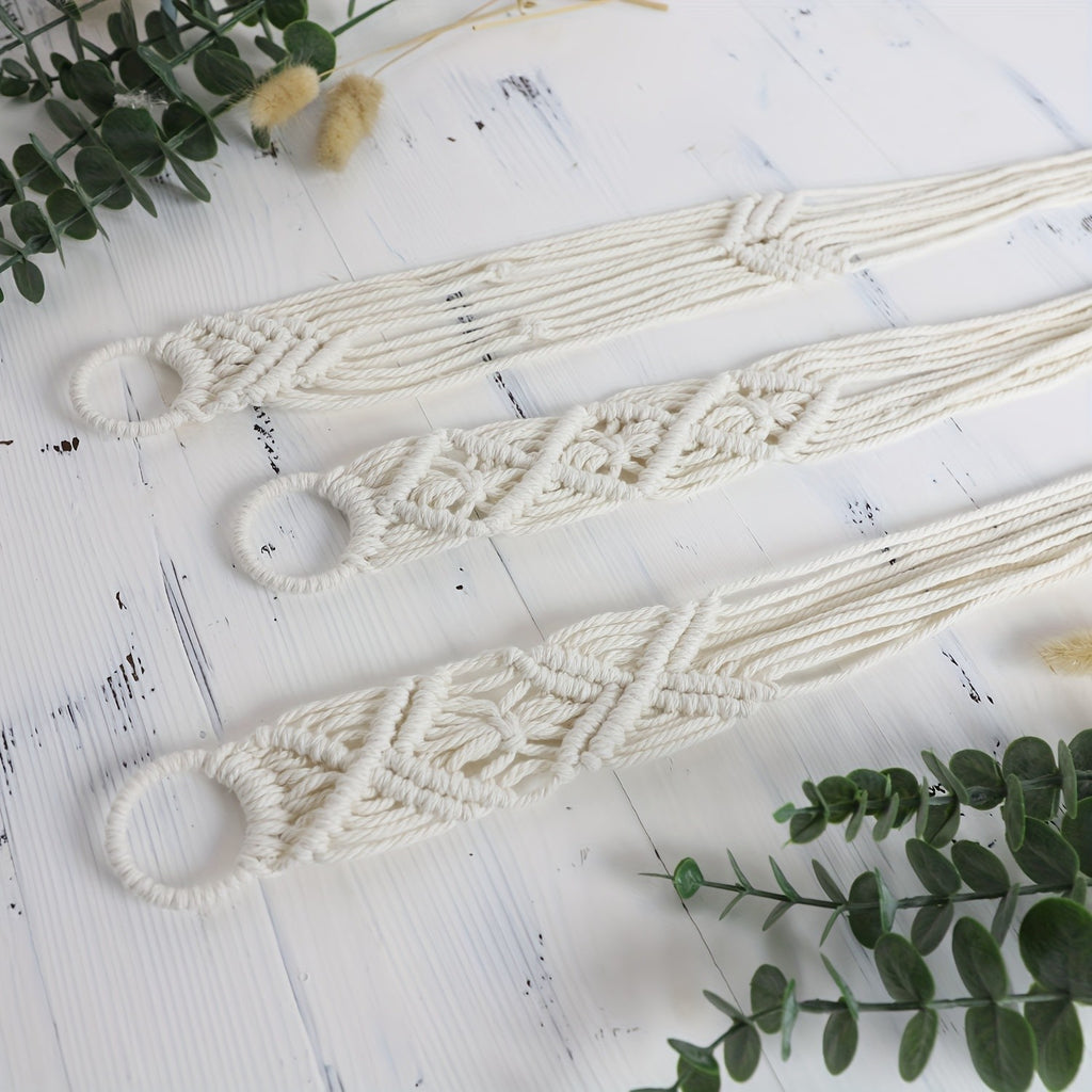6PCS Macrame Plant Hanger Pot Holder - 100cm Cotton Rope Hanging Basket for Indoor Outdoor Planters