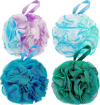 12PCS Mermaid Loofah Sponge Bath Puff - Soft Exfoliating Shower Balls Body Wash Sponge