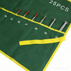 25 Pocket Roll Up Spanner Wrench Tool Organizer – Canvas Storage Pouch for Hand Tools