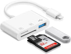 2 in 1 SD TF Card Reader & 3 in 1 Camera Reader Adapter for iPhone 11-14 Pro Max