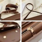 Vintage Crossbody Shoulder Bag for Women - PU Leather Saddle Phone Messenger Bag Coffee Brown