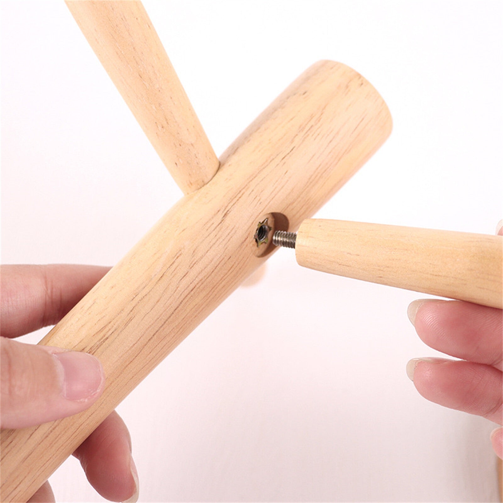 2PCS Wooden Mug Rack Tree with 6 Hooks - Coffee Cup Organiser Stand for Kitchen Counter