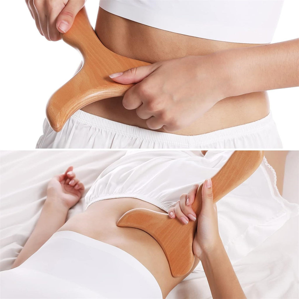 2pcs Beechwood Massage Scraping Board | Wooden Gua Sha Body Massager Tool