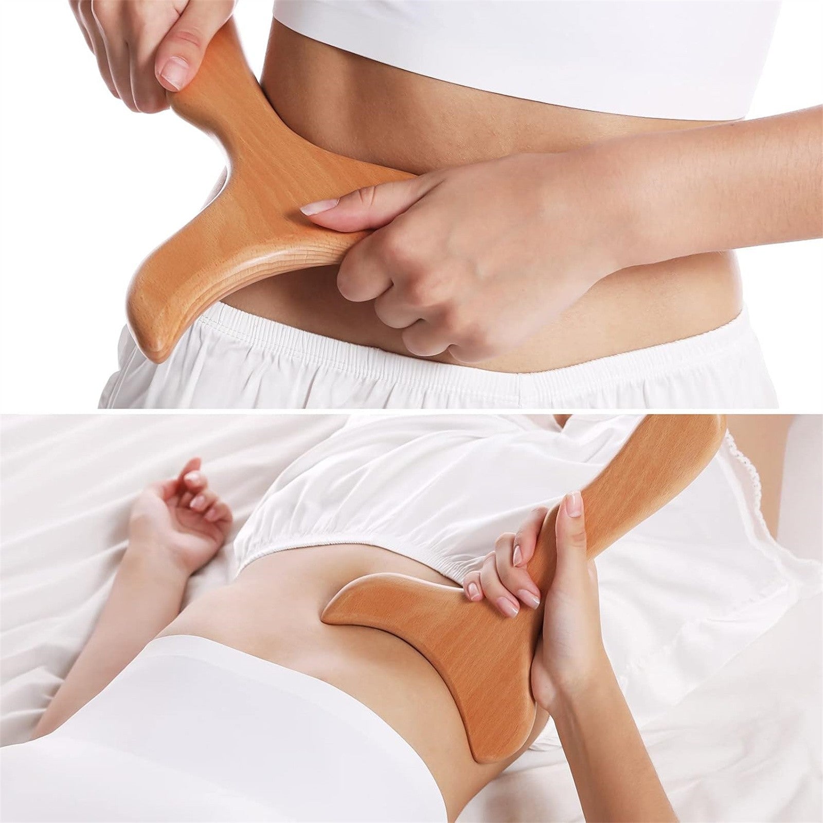 2pcs Beechwood Massage Scraping Board | Wooden Gua Sha Body Massager Tool