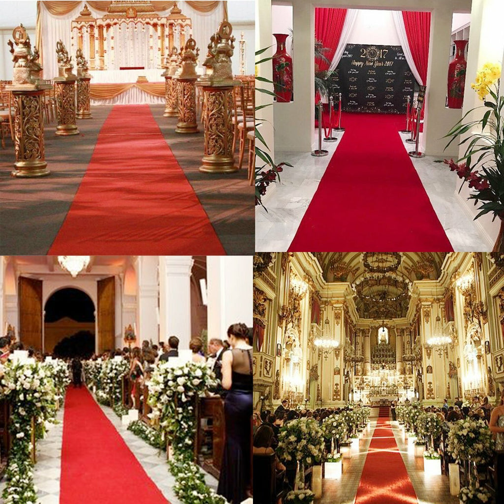 10M Red Carpet Aisle Runner 1.2m Wide | Wedding Party Event Awards Floor Mat