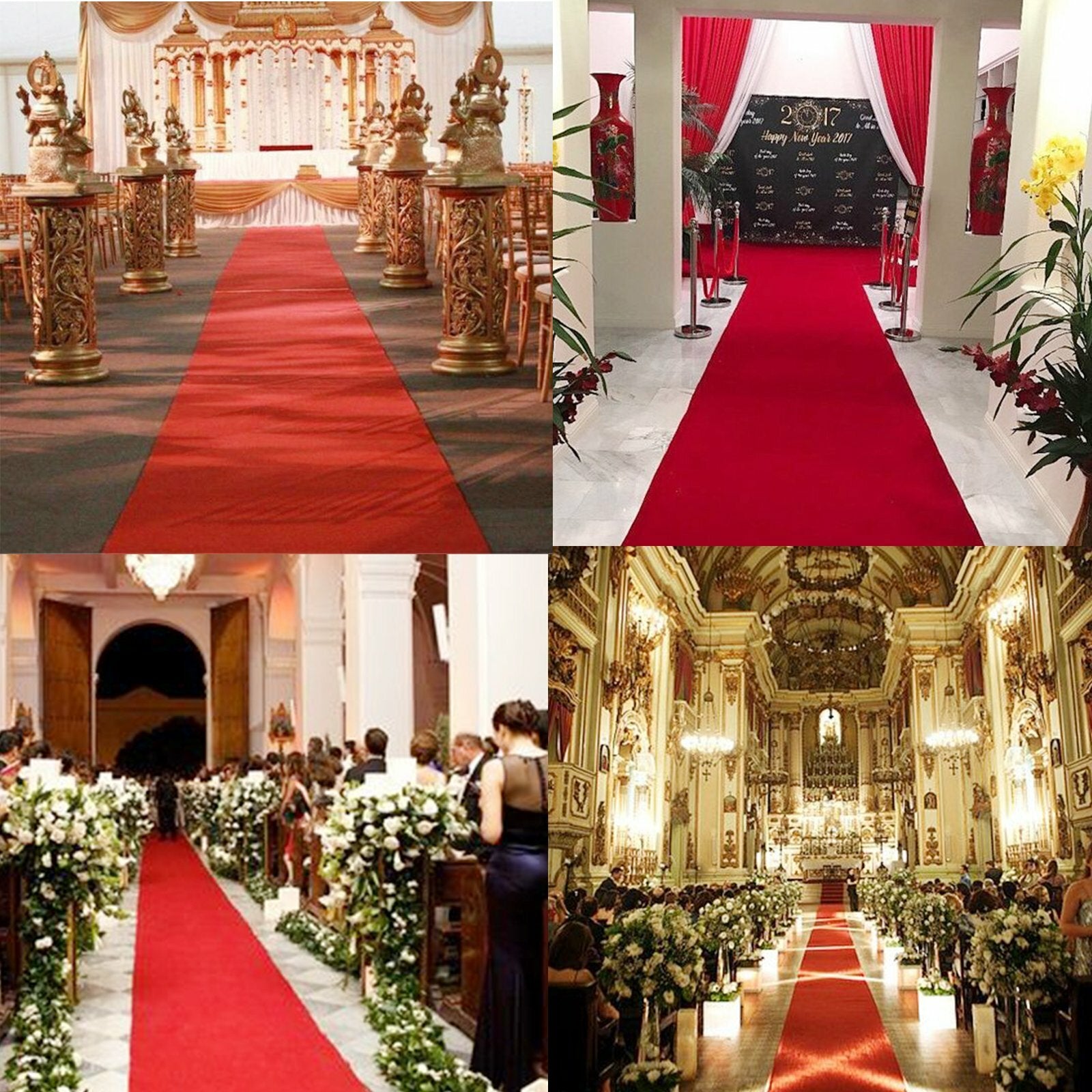 10M Red Carpet Aisle Runner 1.2m Wide | Wedding Party Event Awards Floor Mat