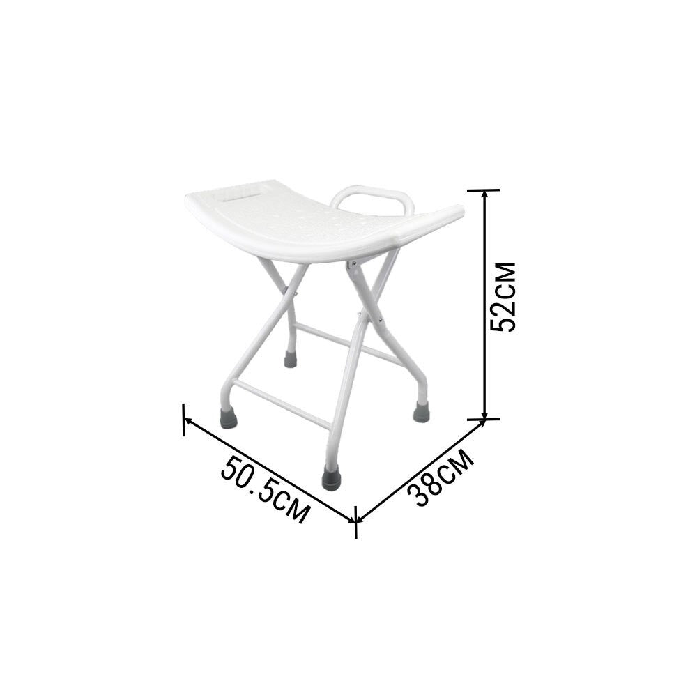 Foldable Steel Shower Chair with Handle | Anti-Slip Bath Stool for Elderly & Disabled | Portable Bathroom Safety Seat