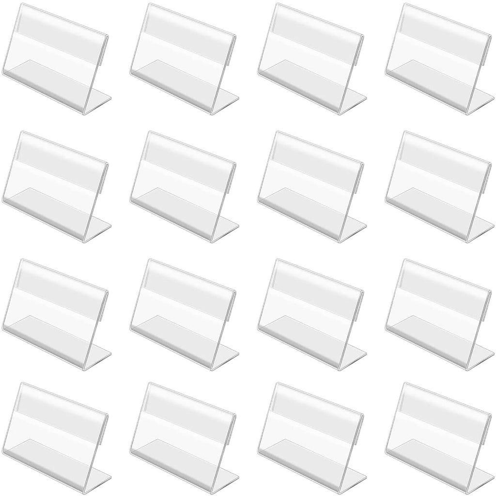 40PCS Acrylic Sign Display Holder - Clear Price Tag Name Card Label Stand Bracket