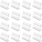 40PCS Acrylic Sign Display Holder - Clear Price Tag Name Card Label Stand Bracket