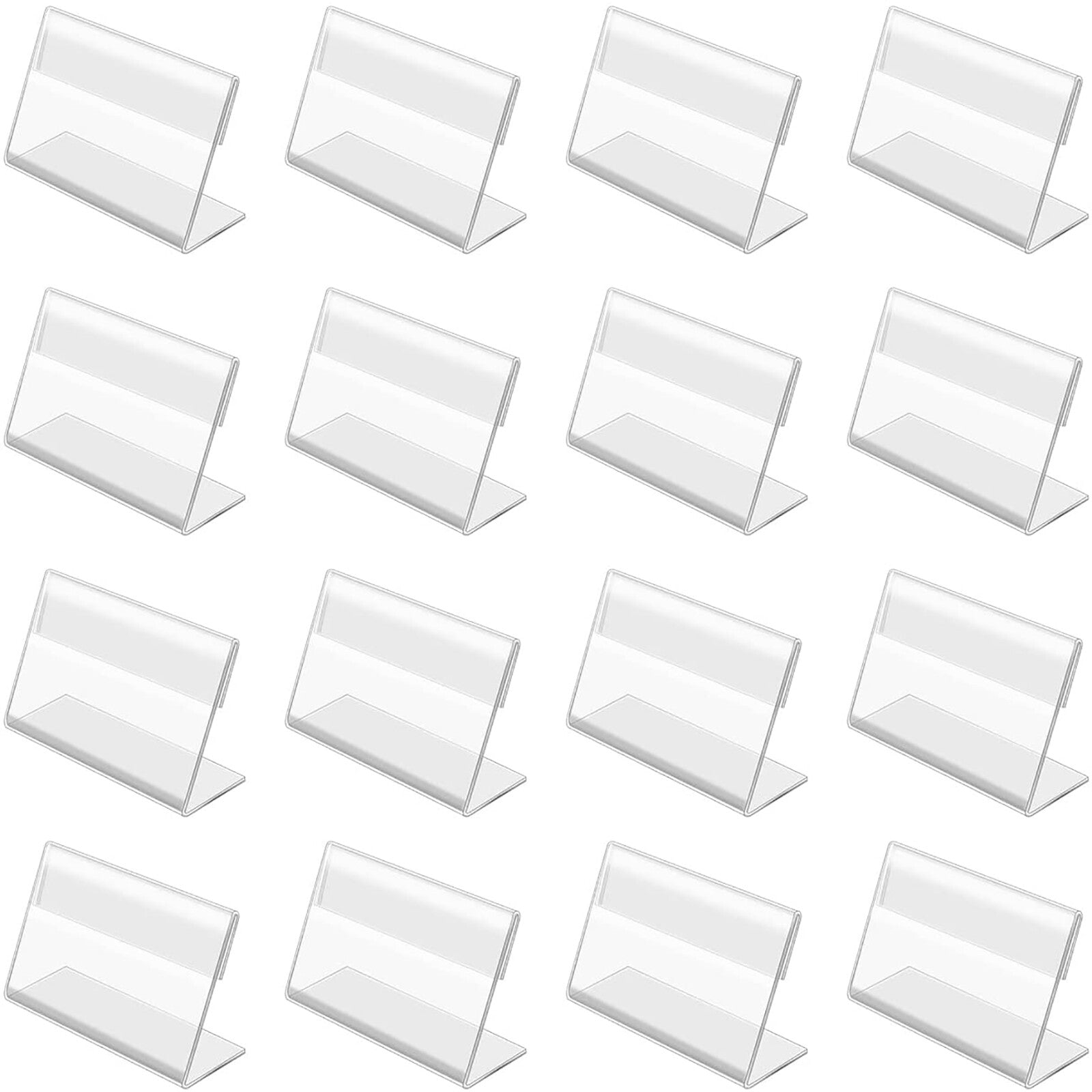 40PCS Acrylic Sign Display Holder - Clear Price Tag Name Card Label Stand Bracket
