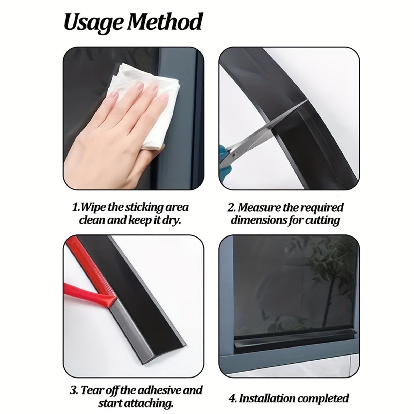 2 Pack Window Rain Guard Waterproof Barrier Strip – Self Adhesive PVC Seal for Sliding and Casement Windows