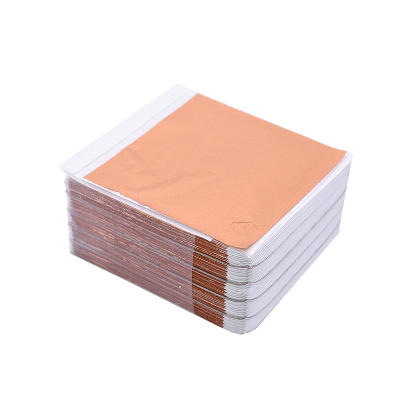 500PCS Imitation Leaf Foil Paper 14x14cm - Rose Gold Silver Gold Gilding Art Craft Sheets
