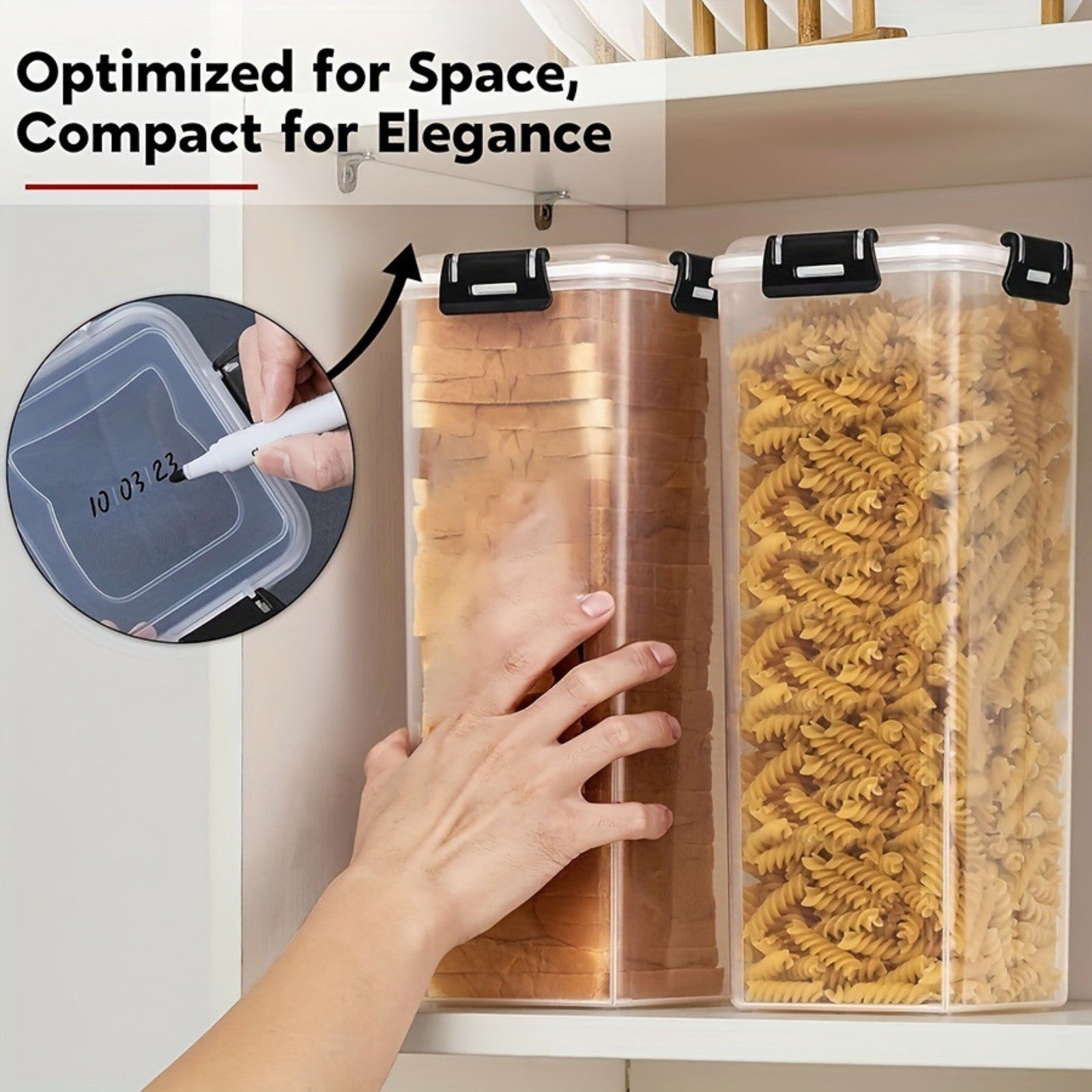 2pcs Bread Storage Container with Lid | Sealed Bread Keeper Box for Loaf, Toast & Noodles