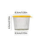 Stackable glass bowls with coloured lids