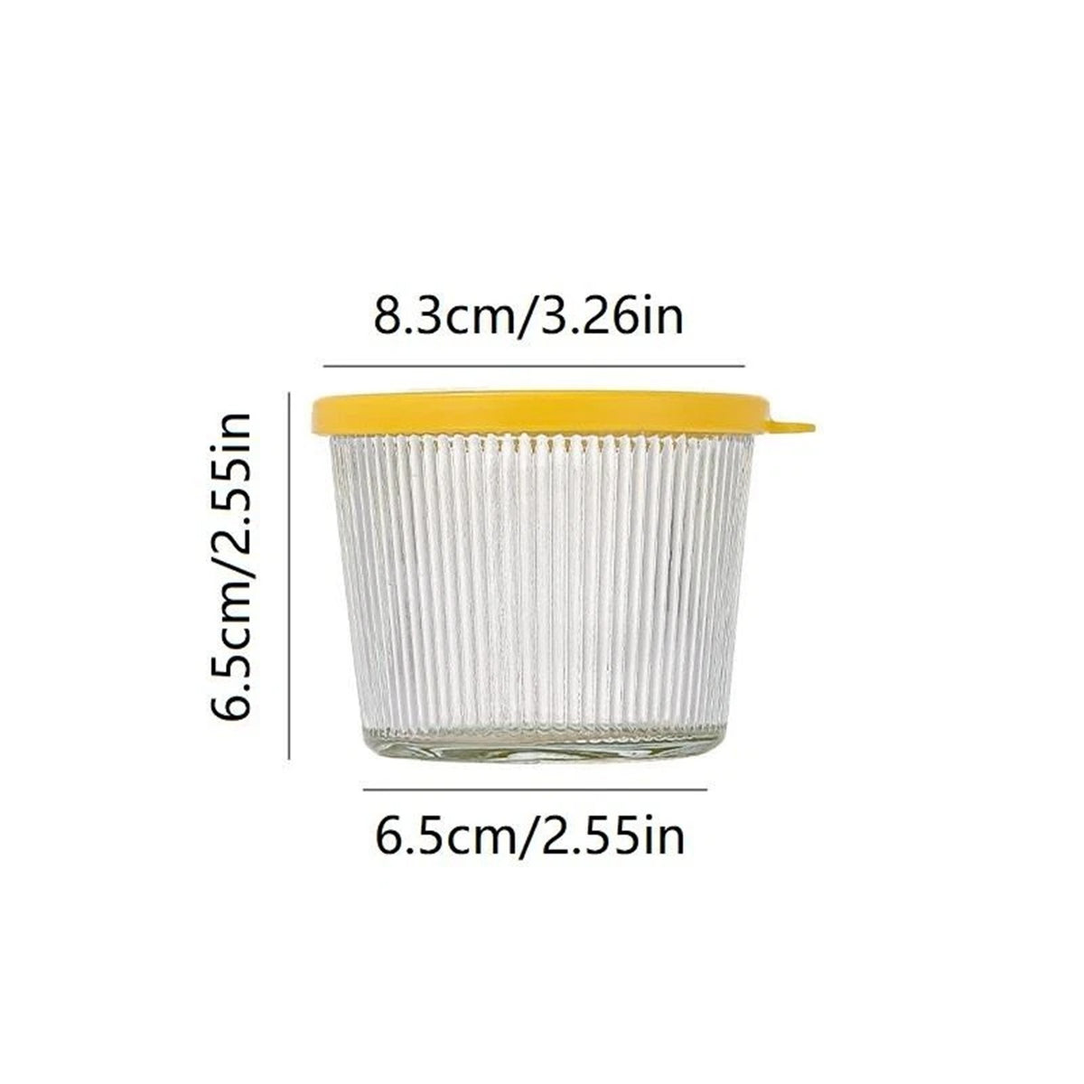 Stackable glass bowls with coloured lids