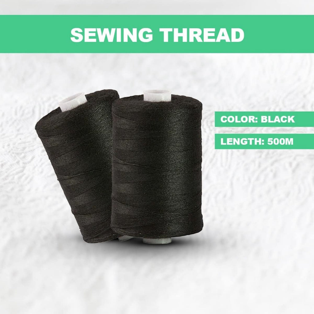 8pcs Polyester Sewing Thread Spools 500m | Black & White Quilting Embroidery Thread Set