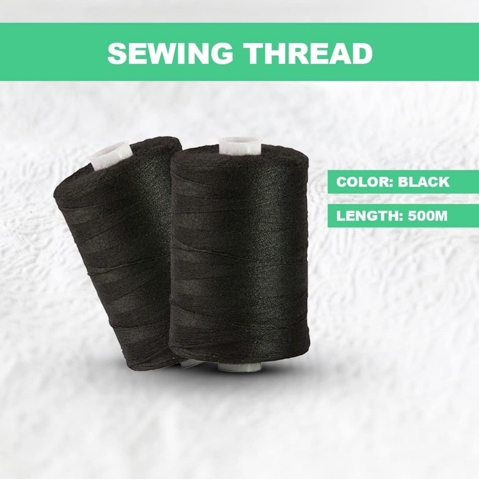 8pcs Polyester Sewing Thread Spools 500m | Black & White Quilting Embroidery Thread Set