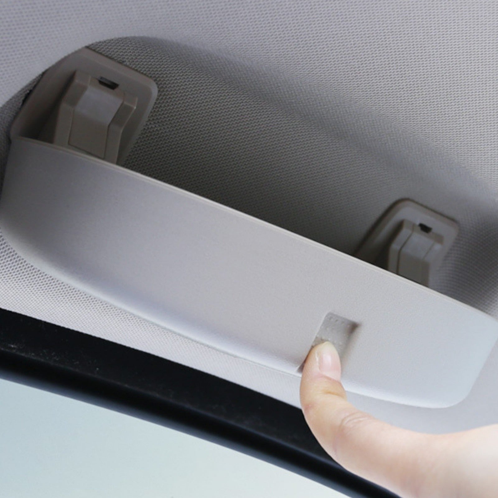 3PCS Car Sunglasses Holder Cases - Grey Eyeglass Organiser Storage with Mounting Accessories