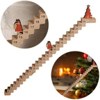Wooden Countdowns Holiday Ornament Christmas Stairs Climbing Advent Calendar